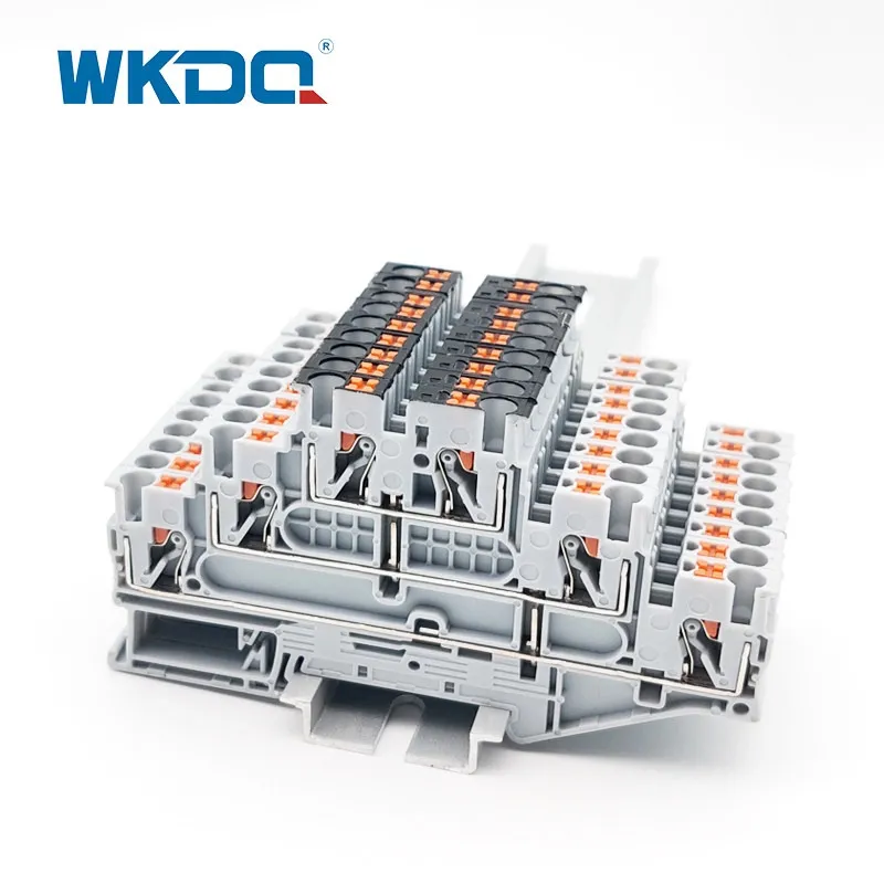 DIN-rail NS 35 Push-in aansluitklemmenblokken Interconnectietype