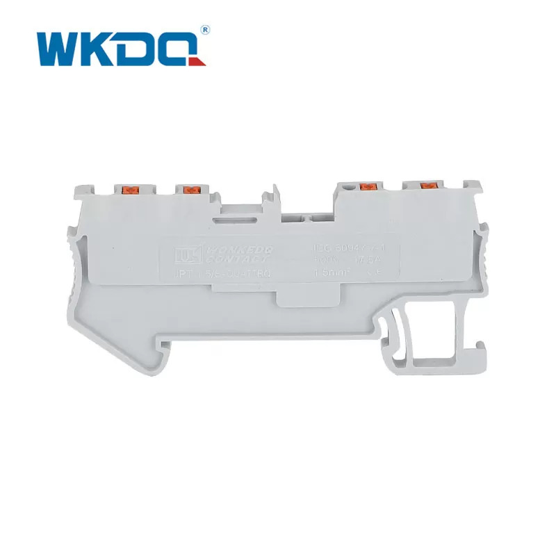 Din Rail Push In Connection Screw Terminal Wire Connectors CE / RoHS Certification