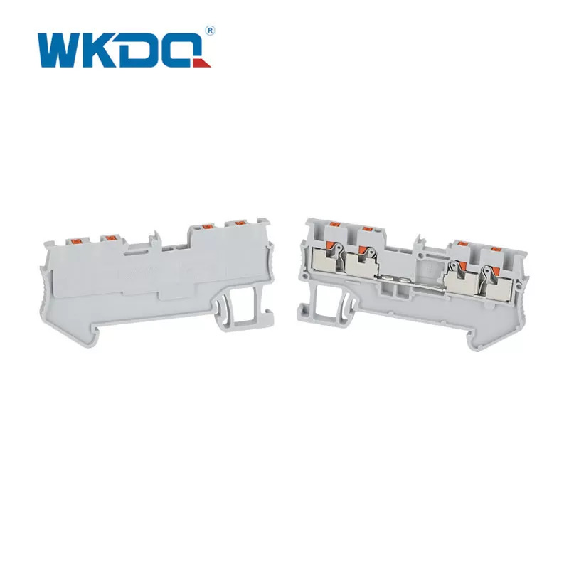 Din Rail Push In Connection Screw Terminal Wire Connectors CE / RoHS Certification