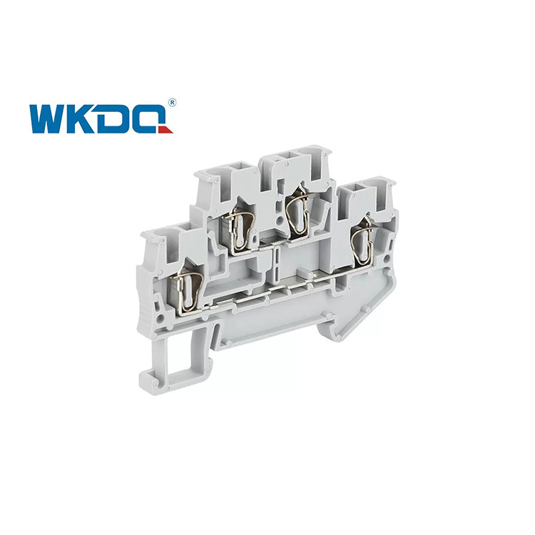 Din Rail Push In Terminal Blocks Spring Connection 16AWG