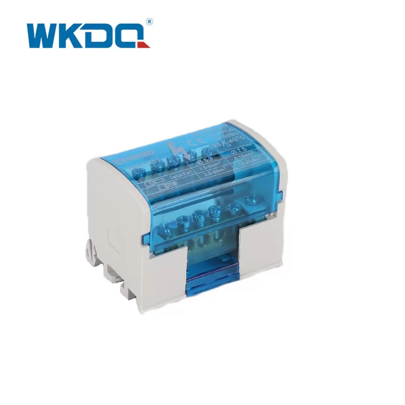 Durable Busbar Power Distribution Terminal Cabinet , Power Distribution Box UK 207 In Grey and Blue Color