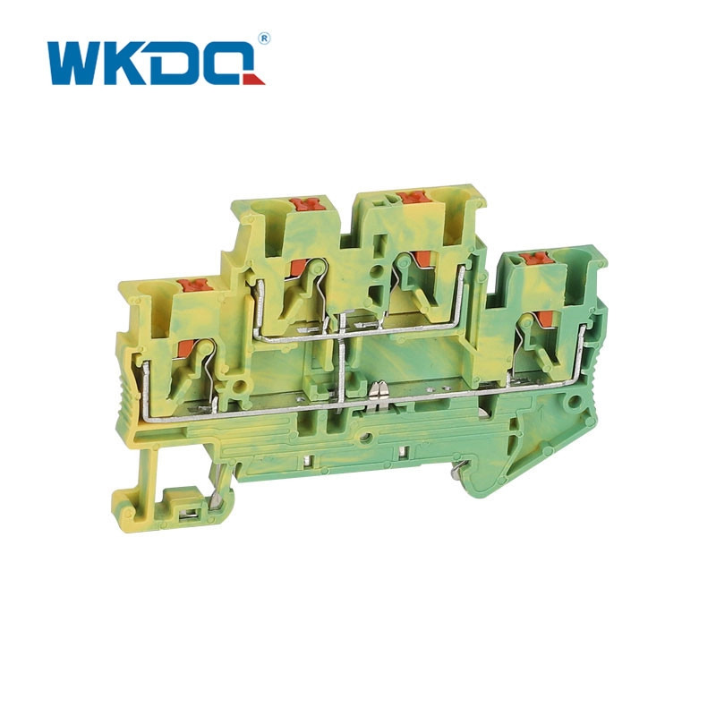 Easily Inserted Electrical Terminal Block Yellow and Green Durable Wire Connector Block