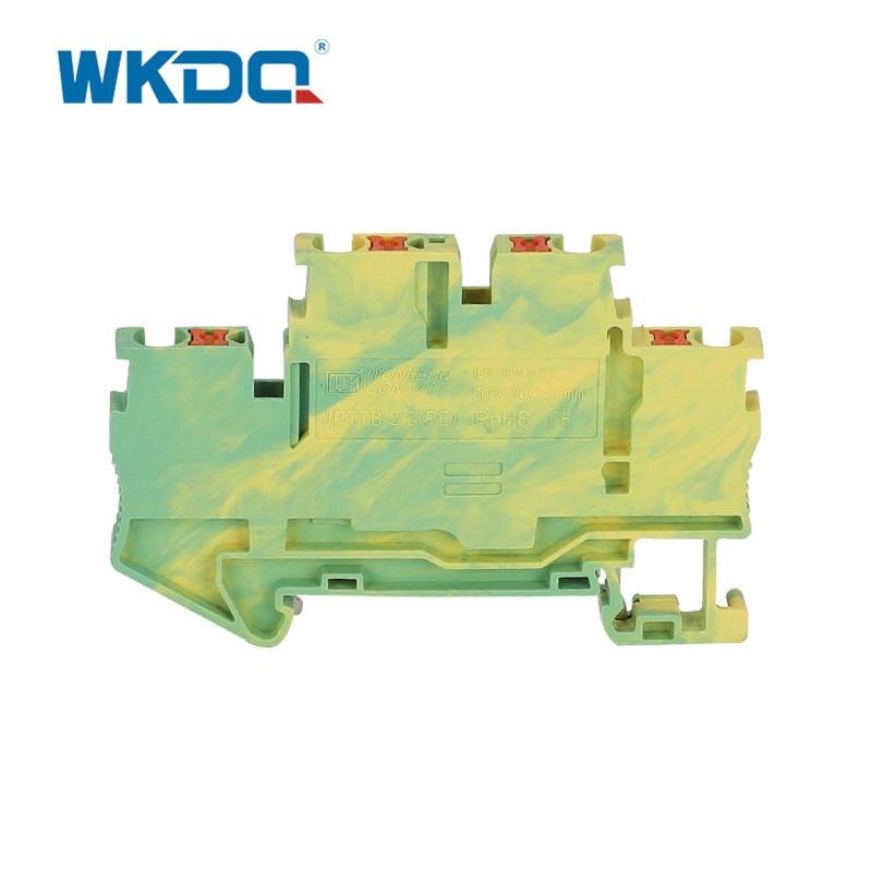 Easily Inserted Electrical Terminal Block Yellow and Green Durable Wire Connector Block