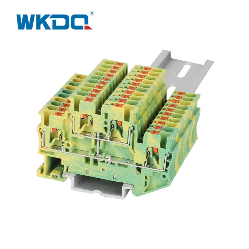 簡単に挿入できる電気端子ブロック黄色と緑色の耐久性のあるワイヤ コネクタ ブロック