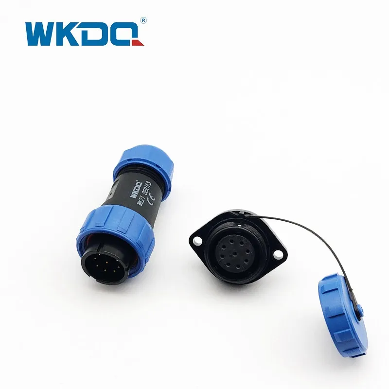 Enchufe roscado IP68 Conector resistente al agua Wk21 Brida Plástico Subacuático Mateable