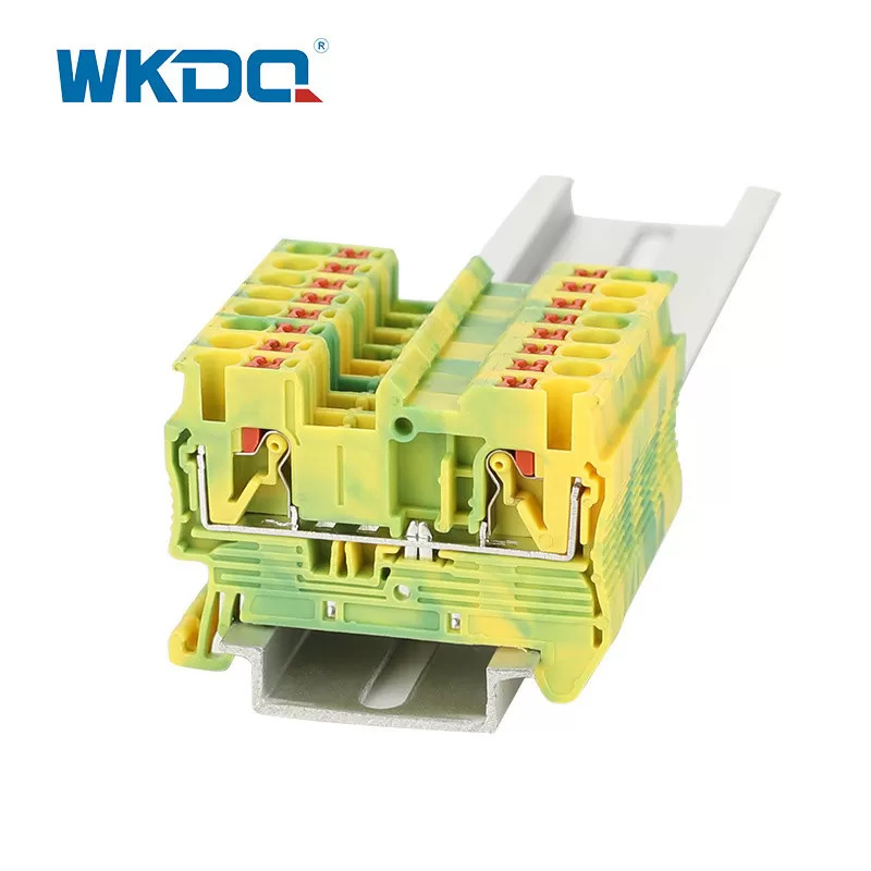 JPT 2.5-PE Push Fit Grounding Terminal Block Connector 31A Rated Current 24-12 AWG Conductor Size Green and Yellow