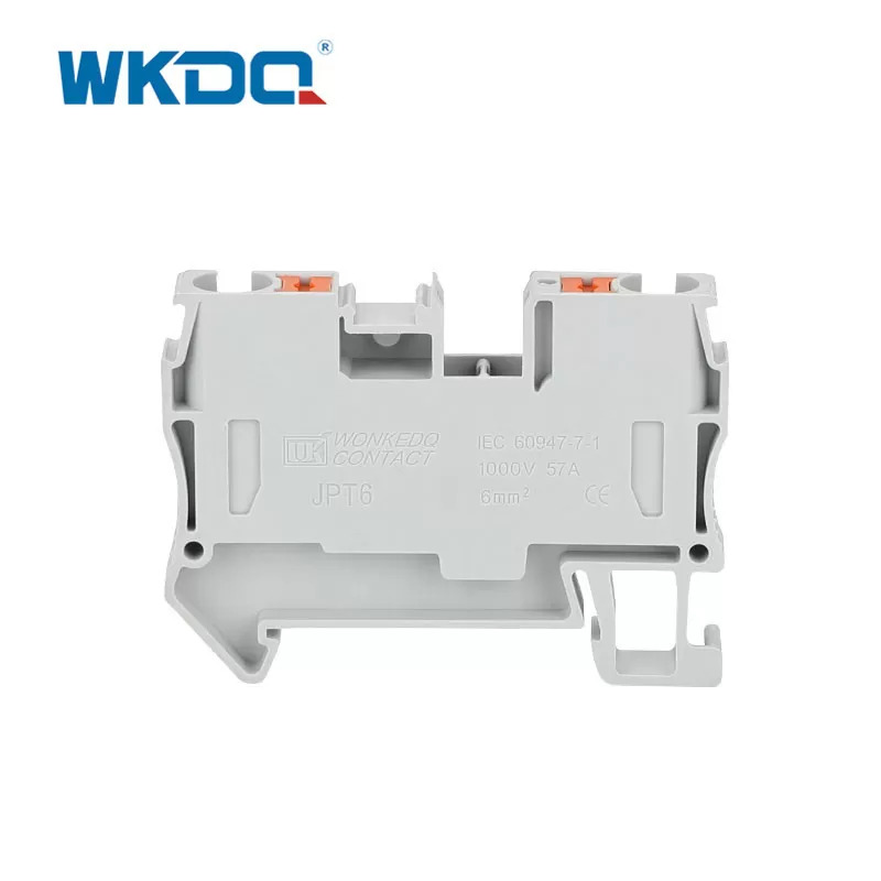 JPT 6 Non - Flammable Push In Terminal Block Connector High Performance Easy Operation Grey Nylon PA66