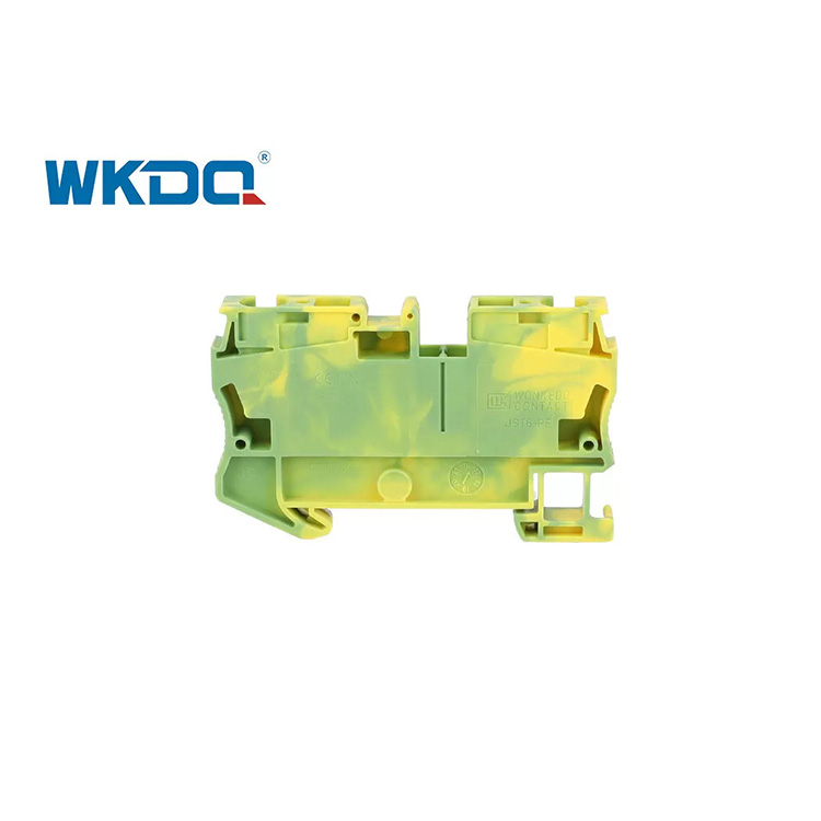 JST 6-PE Universal Din Rail Power Distribution Block , Spring Loaded Wire Connector PE Ground