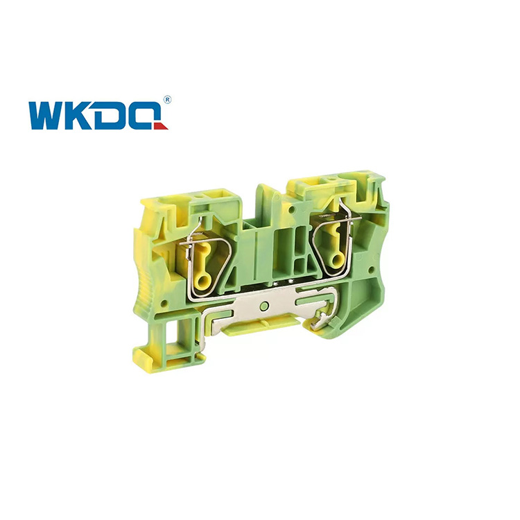 JST 6-PE Universal Din Rail Power Distribution Block , Spring Loaded Wire Connector PE Ground