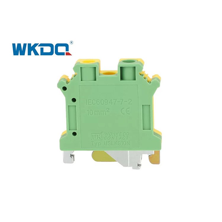 JUSLKG 10N UK Ground Electrical Terminal Block , Screw Terminal Wire Connectors Rail Type Low Voltage Earth PE