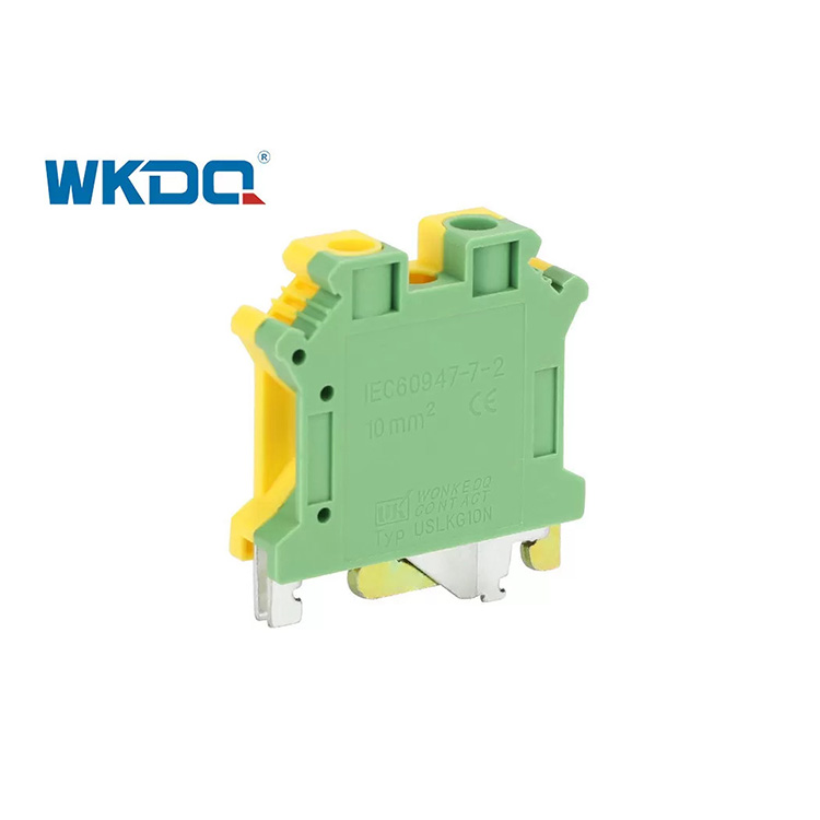 JUSLKG 10N UK Ground Electrical Terminal Block , Screw Terminal Wire Connectors Rail Type Low Voltage Earth PE