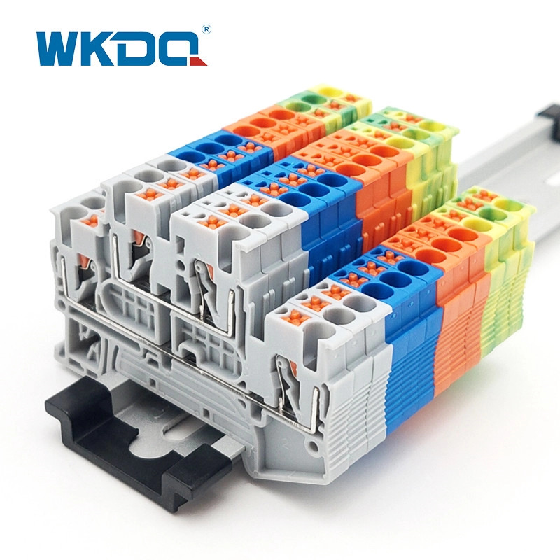 Empuje la alimentación de la conexión a través del estándar del IEC 60947-7-1 del bloque de terminales del montaje en carril del dinar