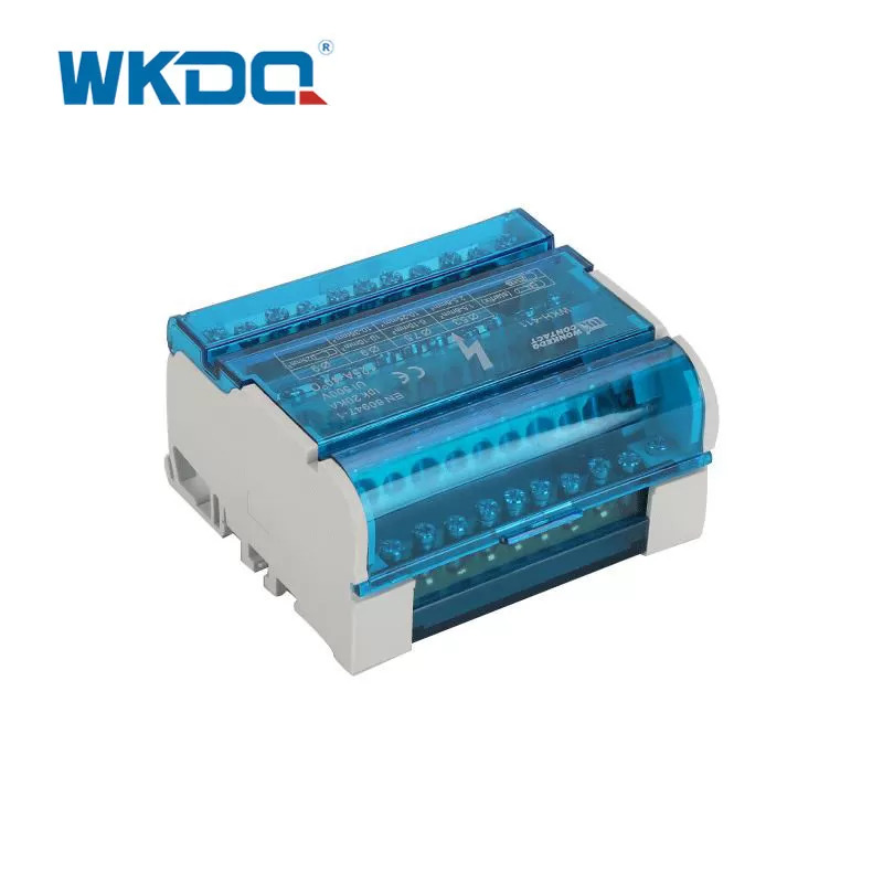 UK 411 Rail Mounted Power Distribution Terminal In Grey And Blue Color