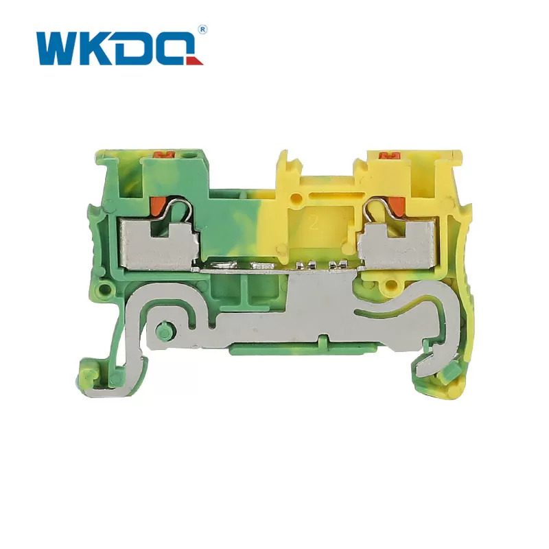 Yellow Green Conductor Protect Grounding Terminal Blocks Flame Resistant Nylon