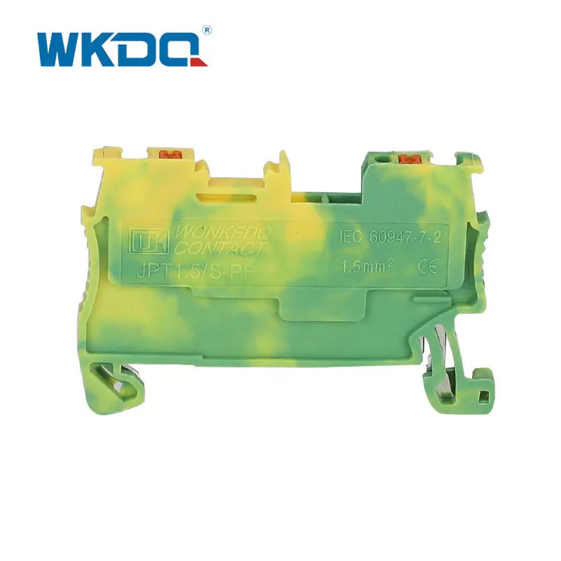 Yellow Green Conductor Protect Grounding Terminal Blocks Flame Resistant Nylon