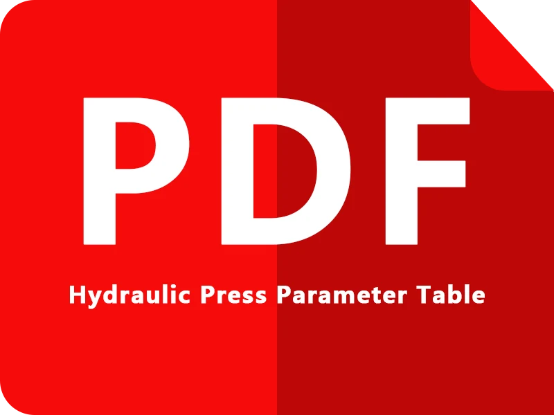 Табела со параметри на хидраулична преса