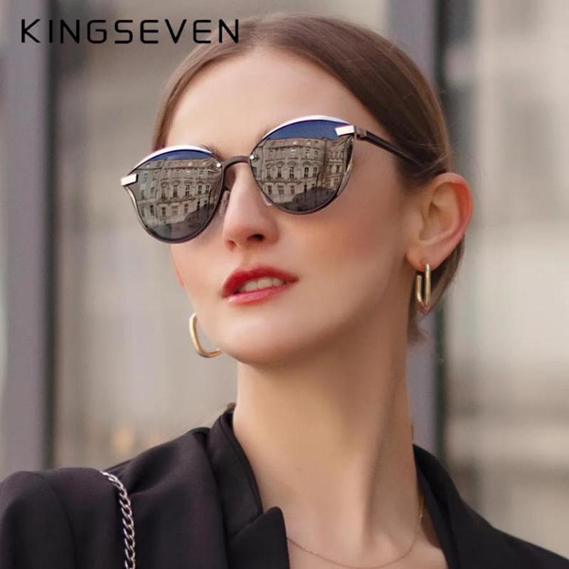 Eleganckie damskie polaryzacyjne okulary przeciwsłoneczne w kształcie kocich oczu