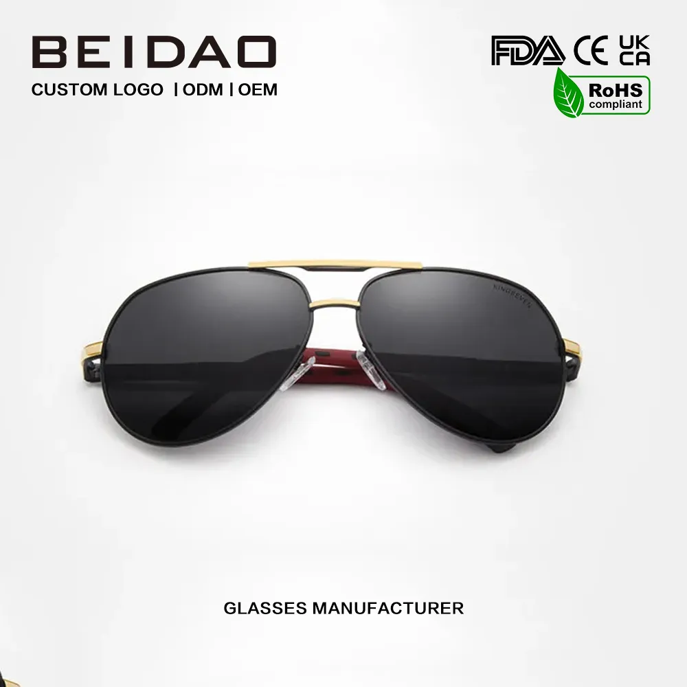 نظارات شمسية رجالية مستقطبة UV400 Pilot Fashion من الألومنيوم