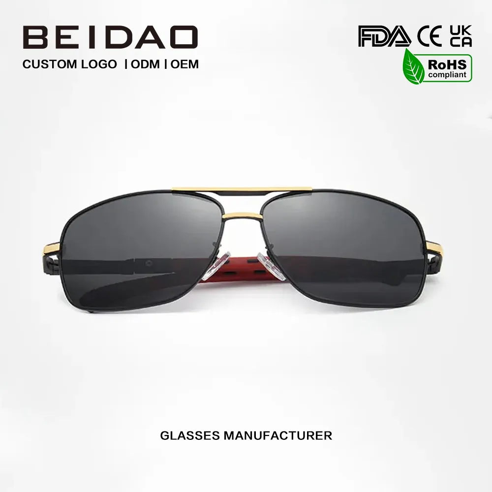 „Pilot“ aliuminio HD poliarizuoti UV400 madingi kasdieniai akiniai nuo saulės