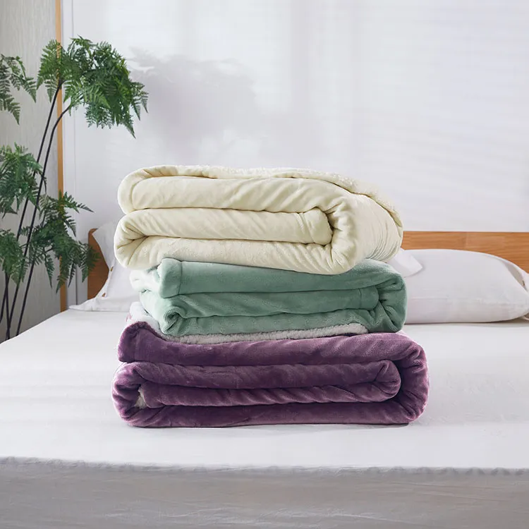 100% Polyester Sherpa Blankets Flannel Fleece Blankets