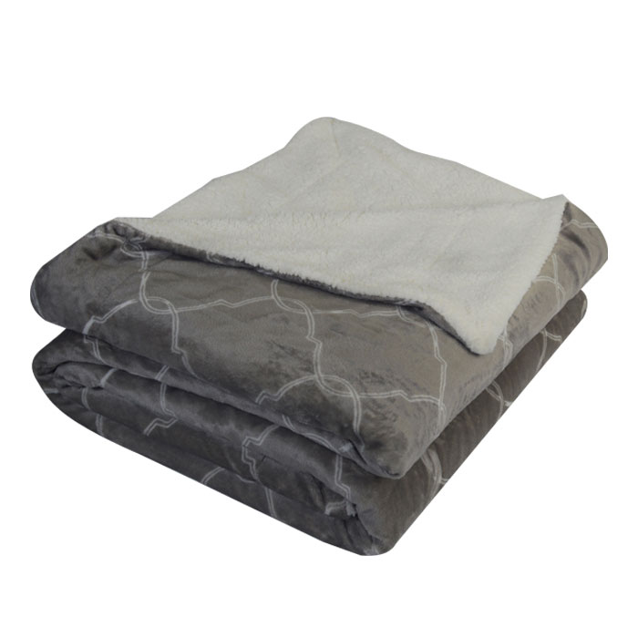Double Layer Round Mesh Printed Sherpa Blanket
