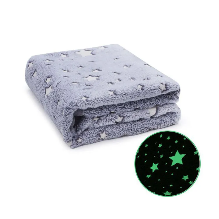 Couverture lumineuse en flanelle polaire phosphorescente