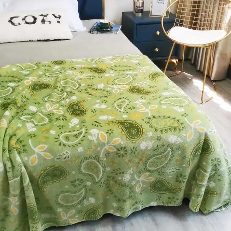 Green Luxury Designer Print Blankets