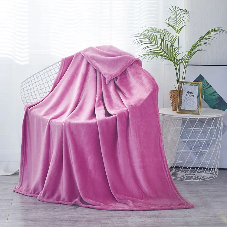 Einfarbige Decke aus Polyester-Flanell-Fleece