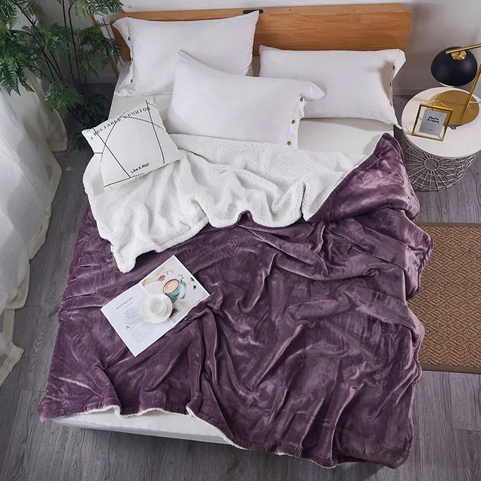 Plain Purple Sherpa Blankets