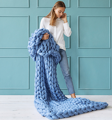 Утяжеленное одеяло вязаное