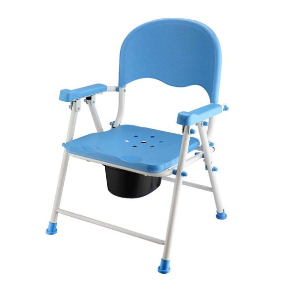 Steel Disabled Comfortable Foldable Mobile Steel Commode Potty Chair Toilet Sit Lavatory Chair