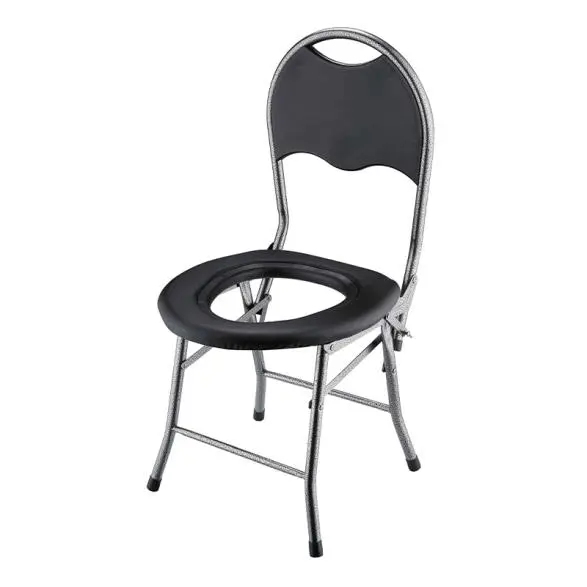 Chaise de toilette rembourrée en acier au carbone pliable