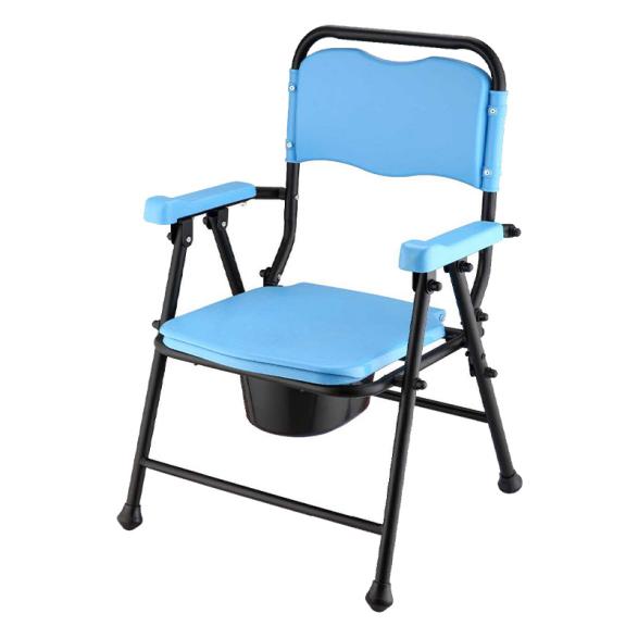 Lightweight with Commode Bucket Anti-Slip Adjustable Folding Foldable Toilet with Wheel Commode Chair Commode