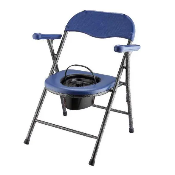 Folding Carbon Steel Plastic Toilet Chair