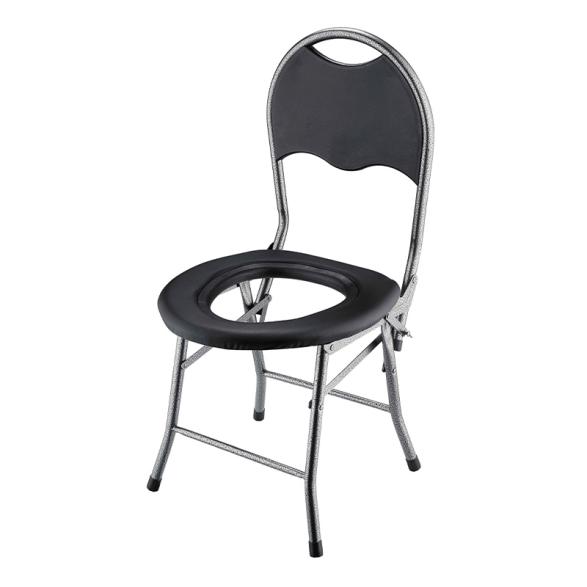 Foldable Carbon Steel Upholstered Toilet Chair - 0