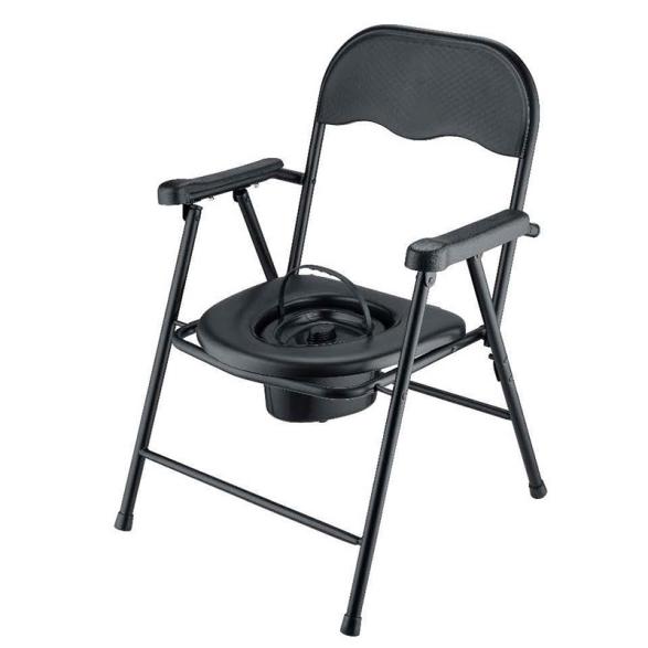 Black Toilet Chair With Barrel And Cover - 0 
