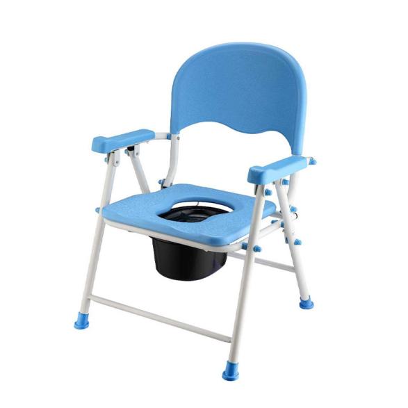 Steel Disabled Comfortable Foldable Mobile Steel Commode Potty Chair Toilet Sit Lavatory Chair - 1 