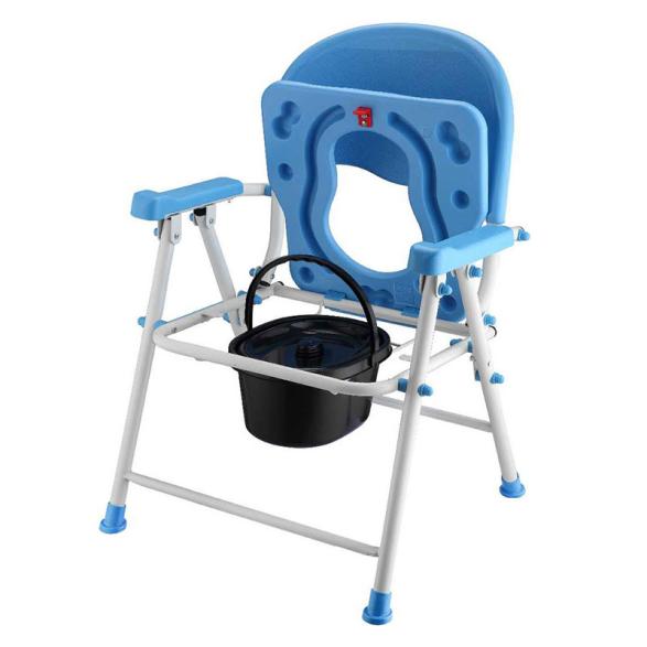 Steel Disabled Comfortable Foldable Mobile Steel Commode Potty Chair Toilet Sit Lavatory Chair - 2 