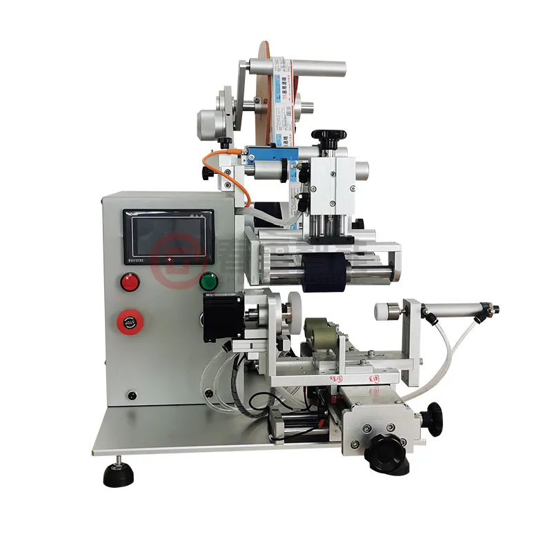 Semi-automatic disinfectant flat labeling machine