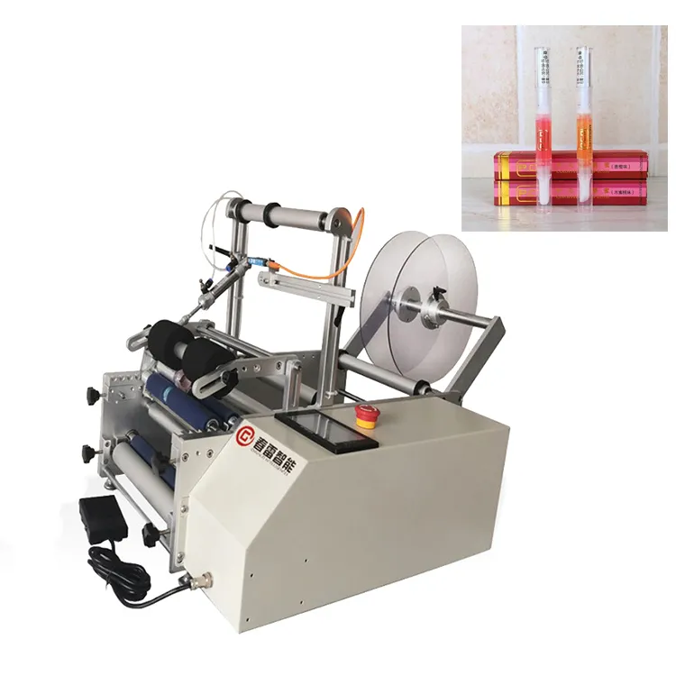 Semi automatic lip gloss labeling machine