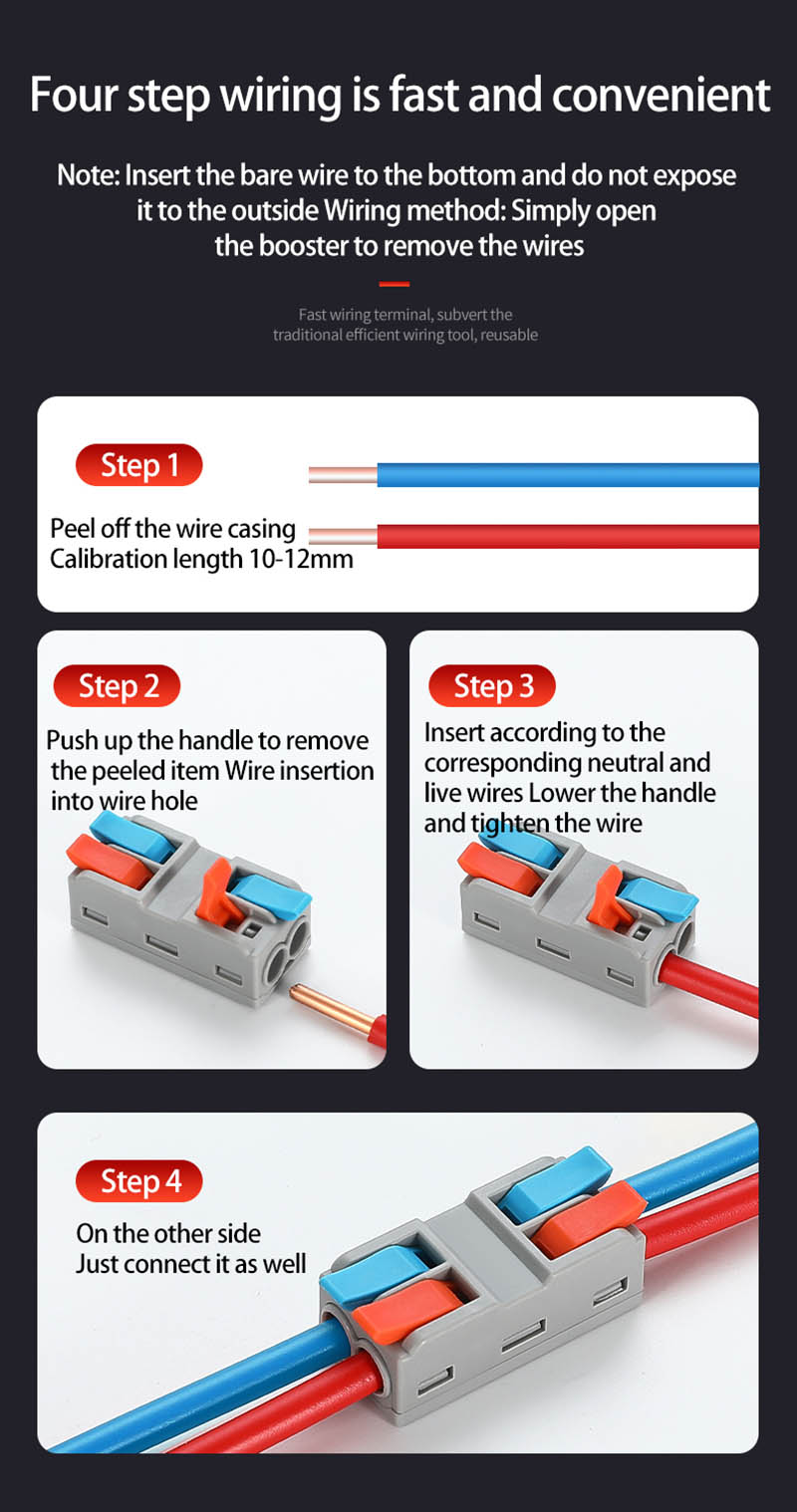 Fast Wire Cable Connectors 2 in 2 out PCT-5222G