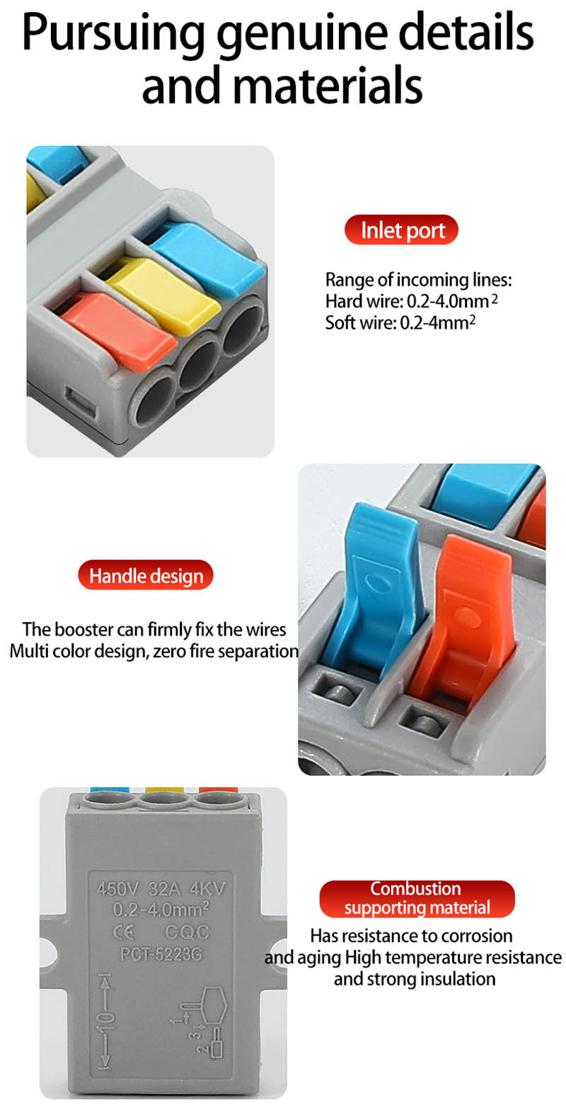 Fast Wire Cable Connectors 2 in 2 out PCT-5222G