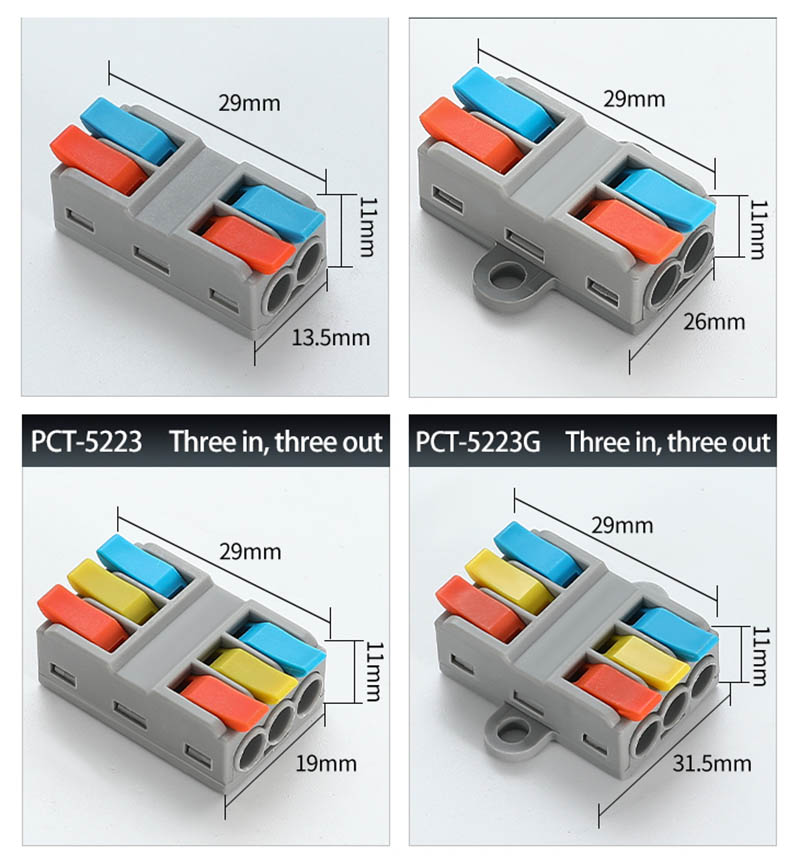 Fast Wire Cable Connectors 2 in 2 out PCT-5222G