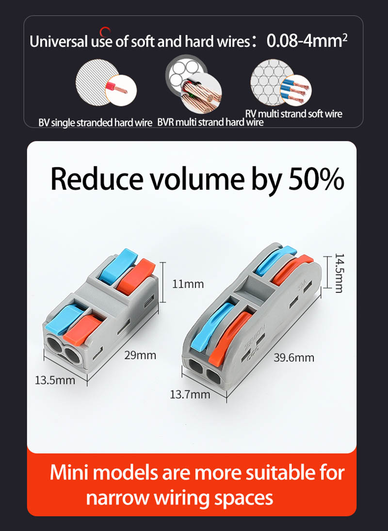 Fast Wire Cable Connectors 2 in 2 out PCT-5222G