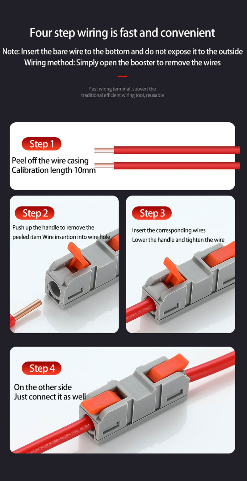 Fast Wire Cable Connectors 1 in 1 out PCT-5211D