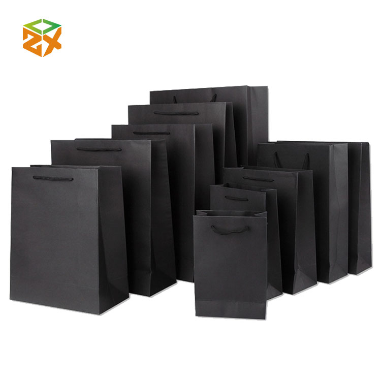 Black Paper Bag with Handle - 0