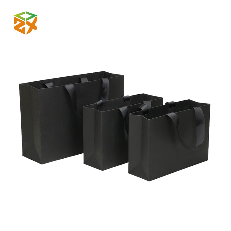 Black Paper Bag with Handle - 2