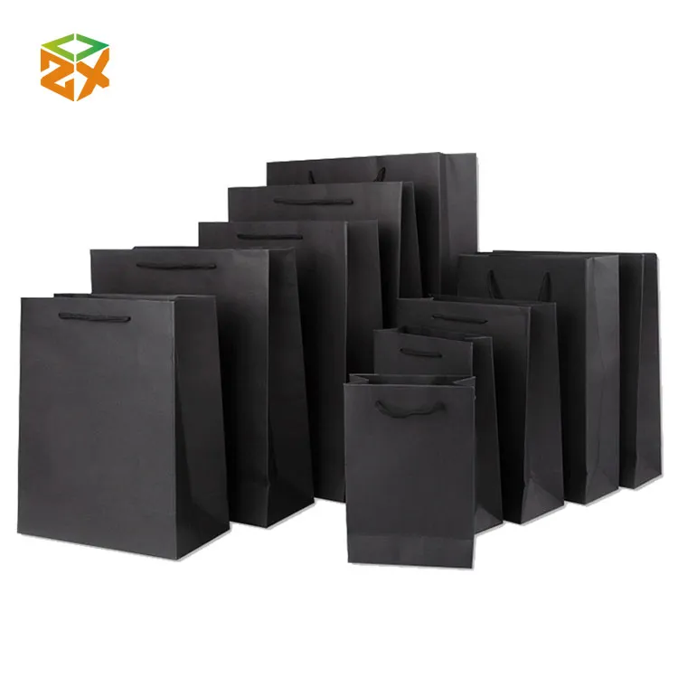 Black Paper Bag karo Handle