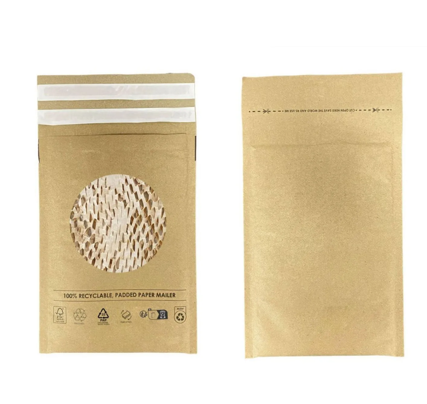 Honeycomb paper mailing bag