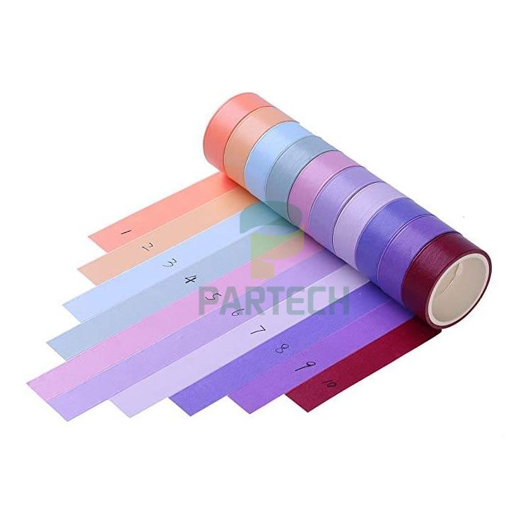 Flerfarvet Washi Papir Tape
